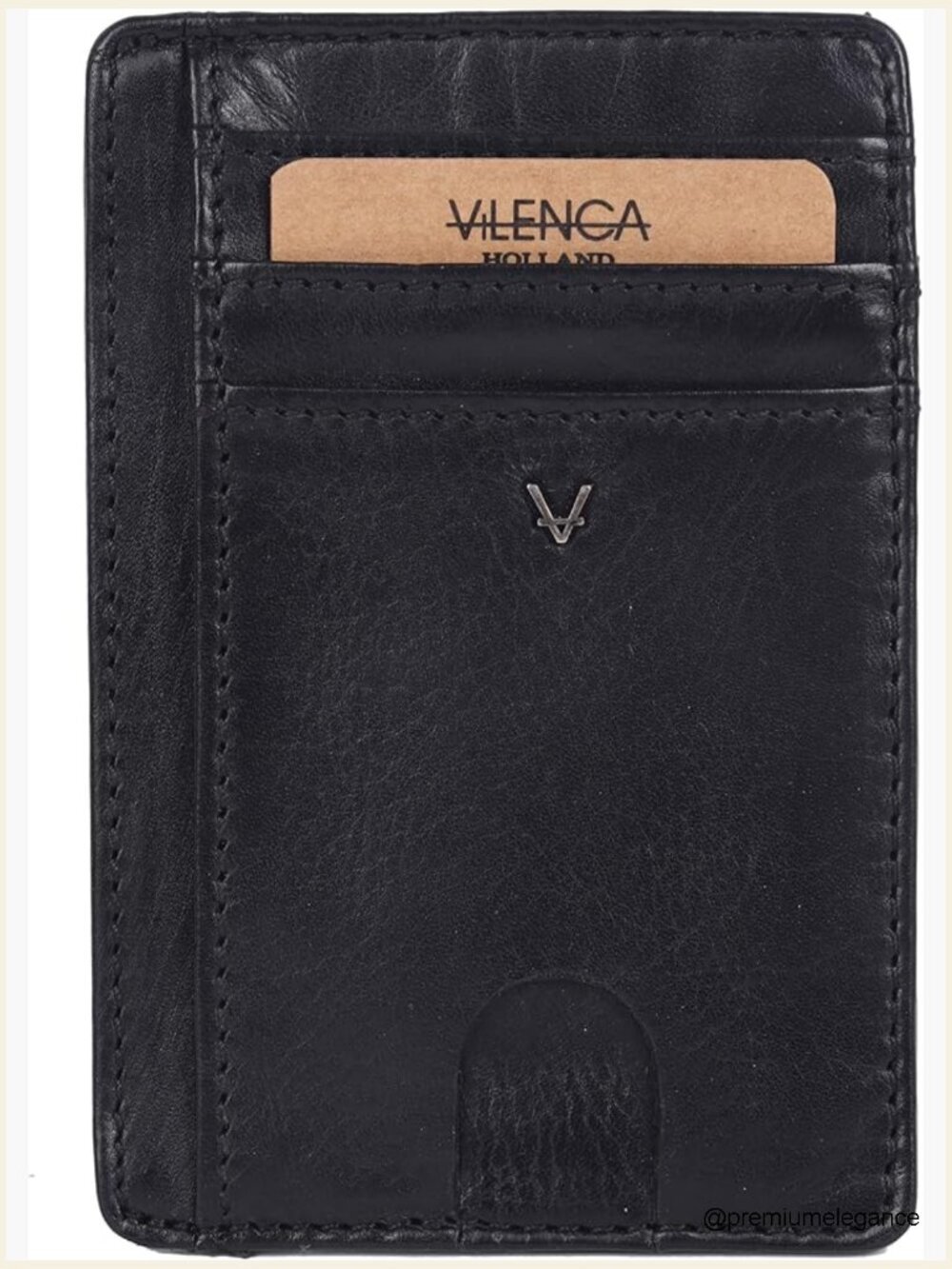 Genuine Leather RFID-Blocking Card Holder with ID Window - 4.7in x 3.1in